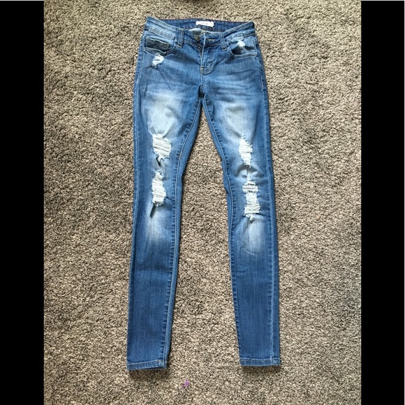 Distressed denim jeans - Picture 1 of 5